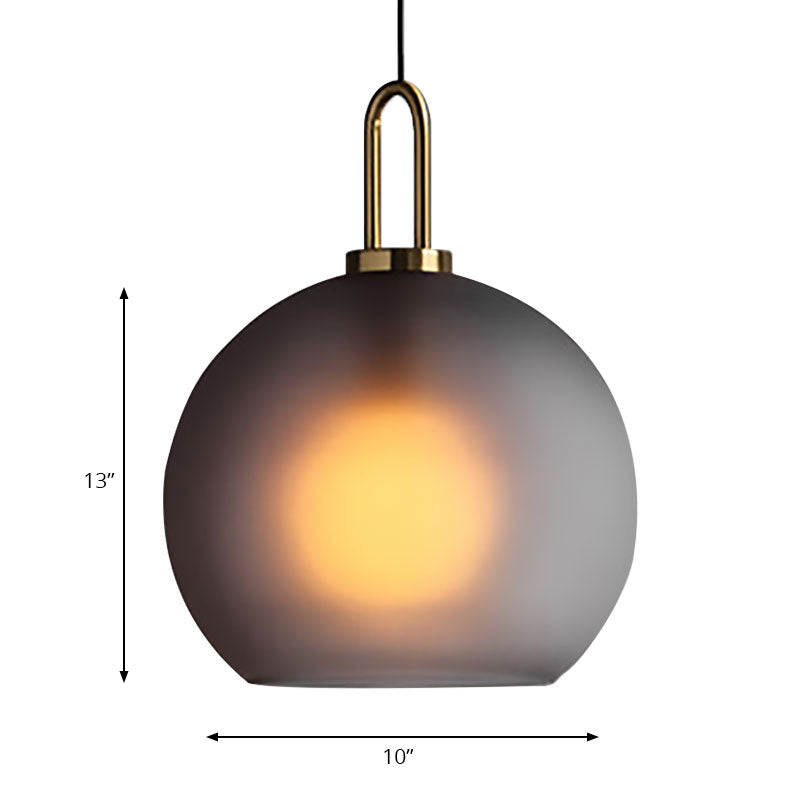 1 Leichte Wohnzimmer Anhängerlampe mit Globe klar/rauchiger Glasschatten Modernes Messing Lampe Kit, 8 "/10"/12 "breit