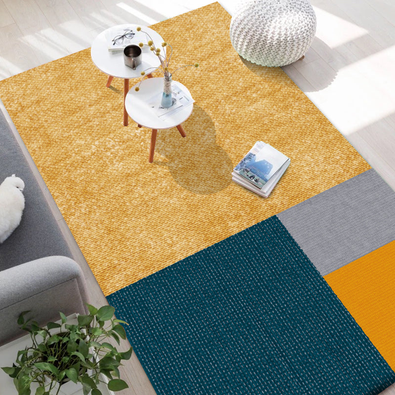 Multi-Color Parlor Rug Novelty Colorblock Area Rug Polyester Machine Washable Non-Slip Backing Rug