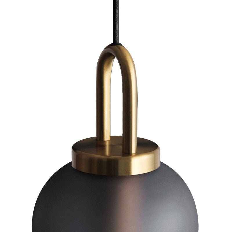 1 Pendre de salle à manger légère avec kit de lampe suspendue post-moderne en verre transparent / fumé, 5 "/ 6" de largeur