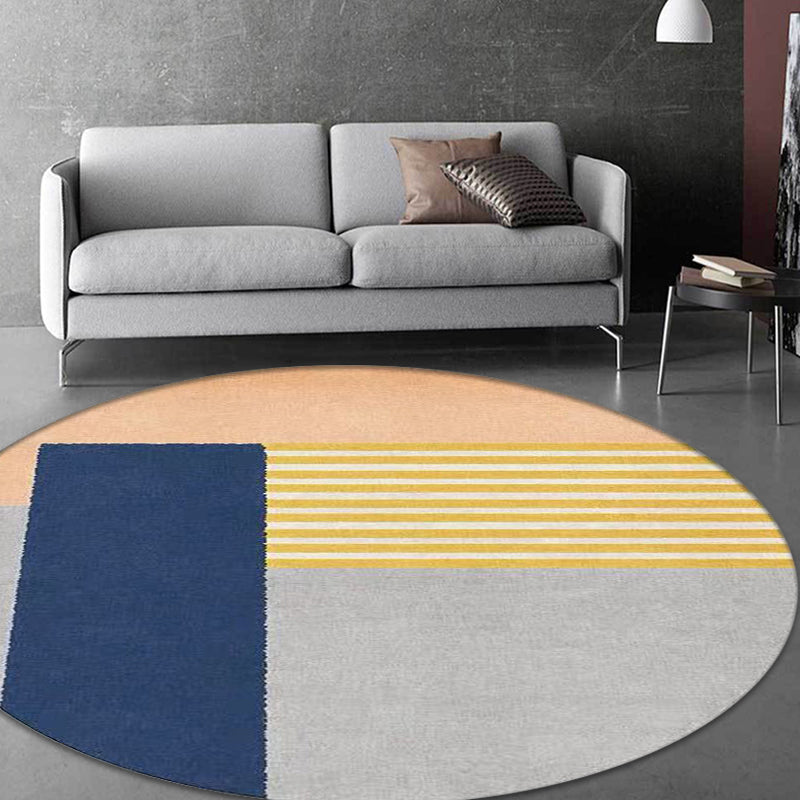 Multicolor Modern Rug Polypropylene Colorblock Rug Pet Friendly Washable Non-Slip Area Rug for Living Room