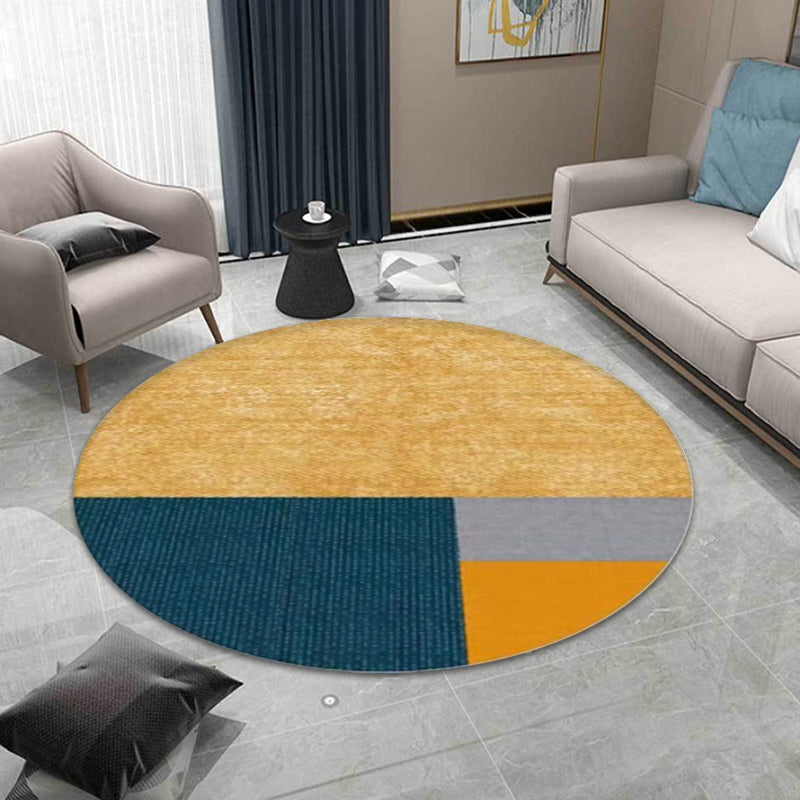 Multicolor Modern Rug Polypropylene Colorblock Rug Pet Friendly Washable Non-Slip Area Rug for Living Room