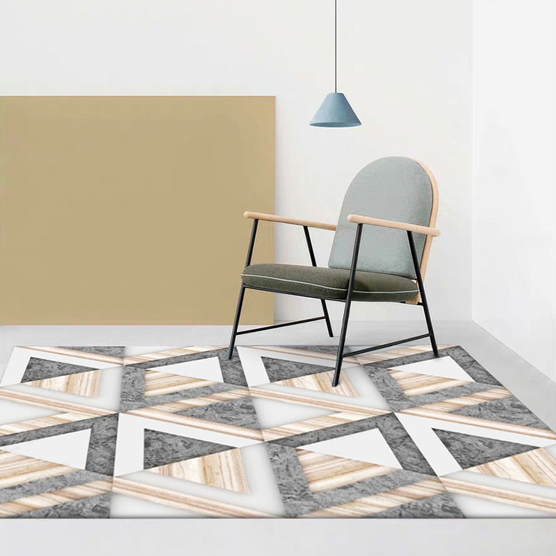 Modernism Triangle Pattern Rug Grey Polyester Rug Non-Slip Backing Pet Friendly Carpet for Living Room
