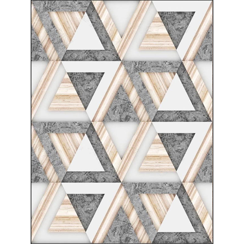 Modernism Triangle Pattern Rug Grey Polyester Rug Non-Slip Backing Pet Friendly Carpet for Living Room