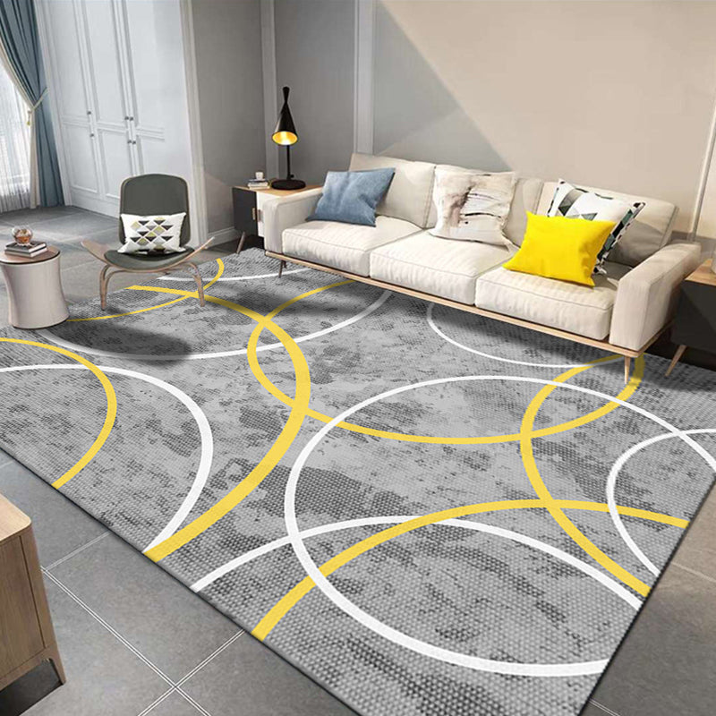 Multi-Color Modern Rug Polyester Geometry Pattern Carpet Pet Friendly Washable Non-Slip Rug for Decoration