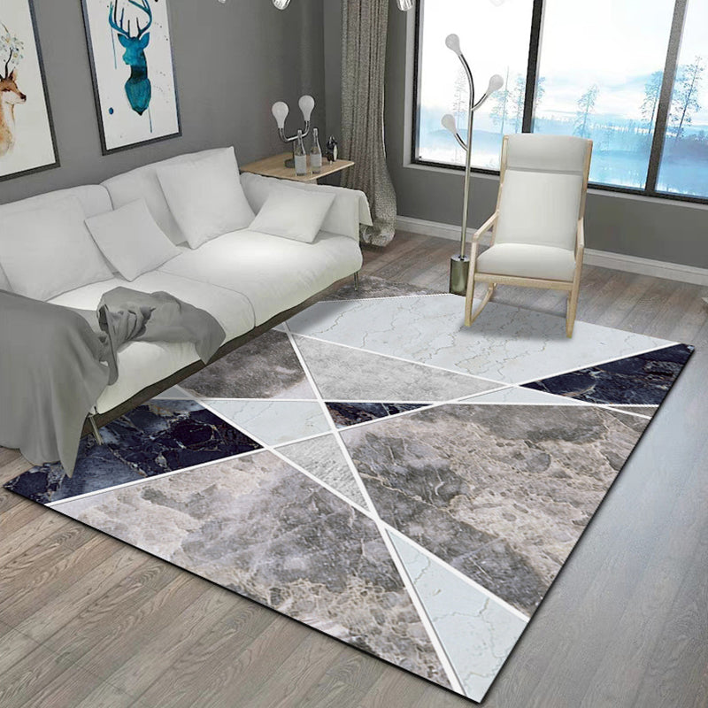 Multi-Color Modern Rug Polyester Geometry Pattern Carpet Pet Friendly Washable Non-Slip Rug for Decoration