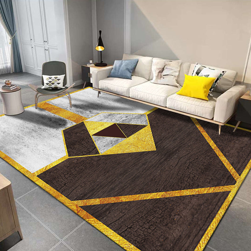 Multi-Color Modern Rug Polyester Geometry Pattern Carpet Pet Friendly Washable Non-Slip Rug for Decoration