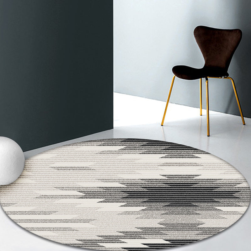 Multi Color Bedroom Rug Modern Geometric and Stripe Pattern Rug Polypropylene Machine Washable Non-Slip Backing Carpet