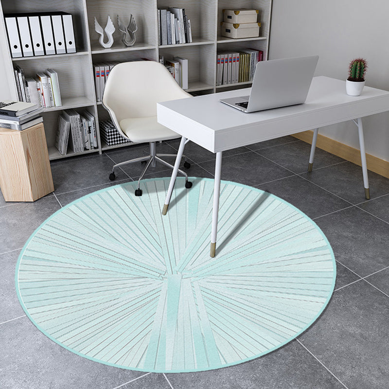 Living Room Rug Modern Radial Pattern Rug Polyester Machine Washable Non-Slip Backing Area Rug