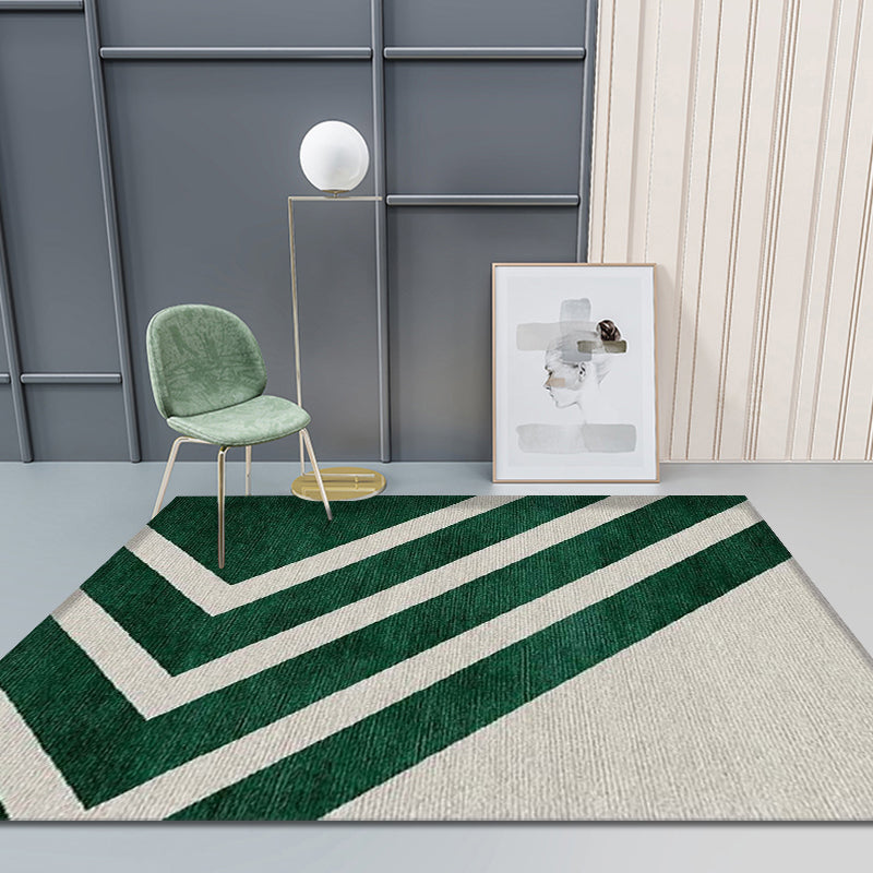 Multi-Color Decoration Indoor Rug Novelty Striped Pattern Rug Synthetics Machine Washable Non-Slip Backing Rug