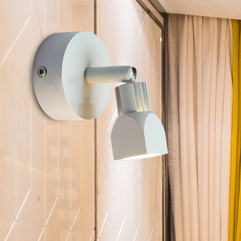 Lámpara de pared Black/White de estilo contemporáneo de aluminio Mini Spotlight con/sin interruptor en iluminación blanca/cálida