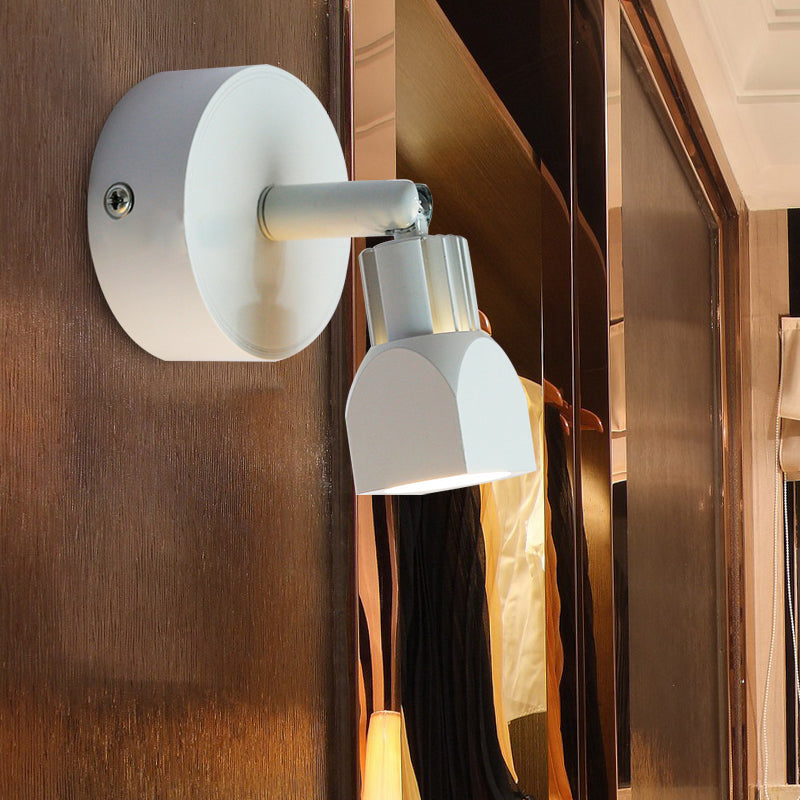 Lámpara de pared Black/White de estilo contemporáneo de aluminio Mini Spotlight con/sin interruptor en iluminación blanca/cálida