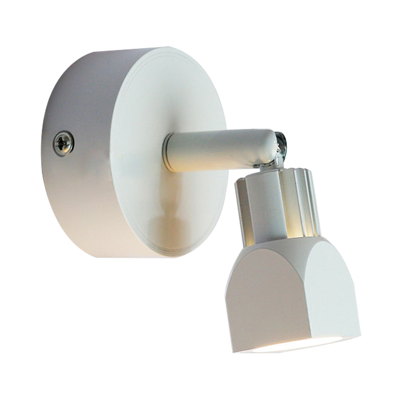 Lámpara de pared Black/White de estilo contemporáneo de aluminio Mini Spotlight con/sin interruptor en iluminación blanca/cálida