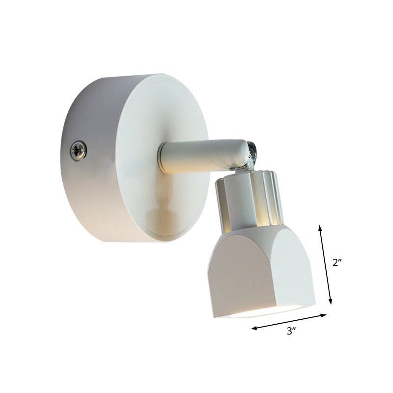 Lámpara de pared Black/White de estilo contemporáneo de aluminio Mini Spotlight con/sin interruptor en iluminación blanca/cálida