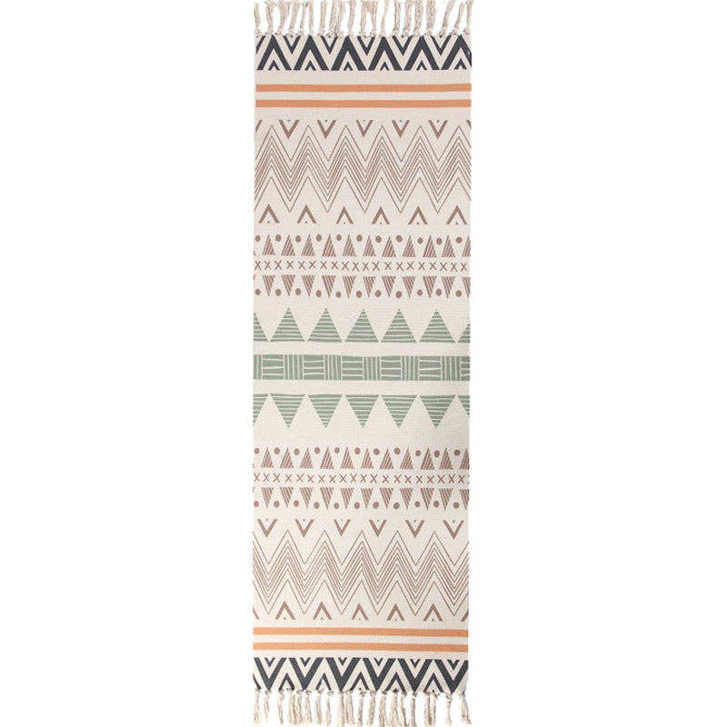 Tapis de motif géométrique tribal bohème tapis de coton multicolore de coton non glip