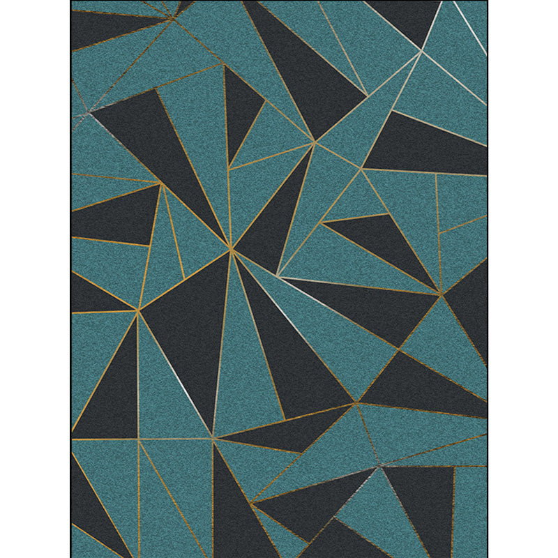 Nordic Geometric Pattern Rug Green Polyester Carpet Pet Friendly Indoor Rug for Drawing Room