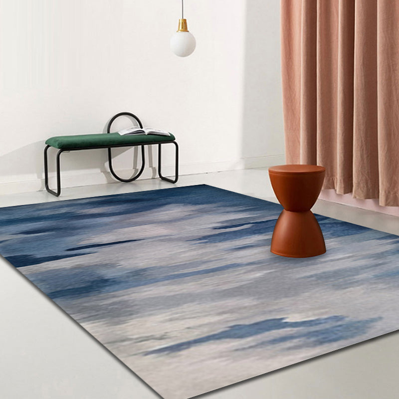 Contemporary Watercolor Pattern Rug Multicolor Polyester Rug Anti-Slip Backing Pet Friendly Washable Area Rug for Study