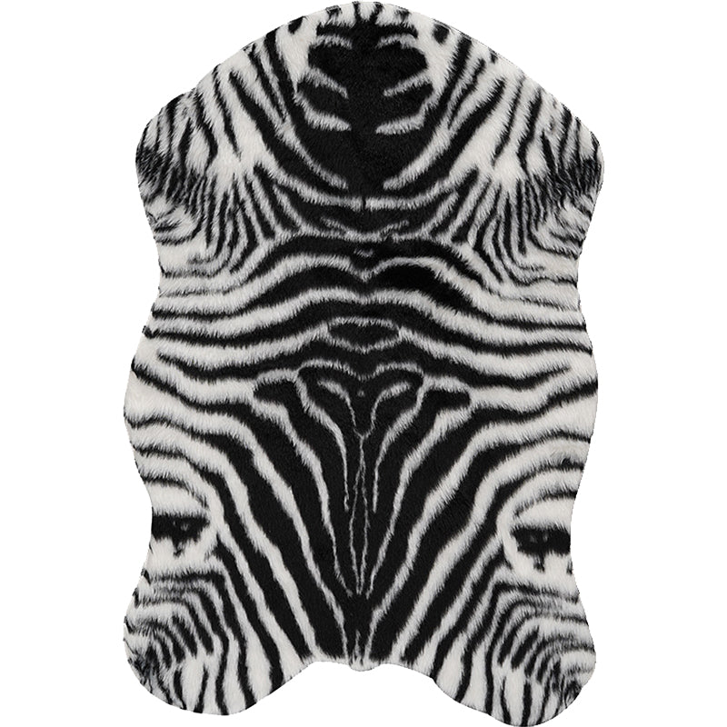 Modernismus Zebra gestreifter Muster Teppich Schwarz-weißer Polyester Teppich nicht rutschtierfreundlich waschbarer Teppich für Wohnzimmer
