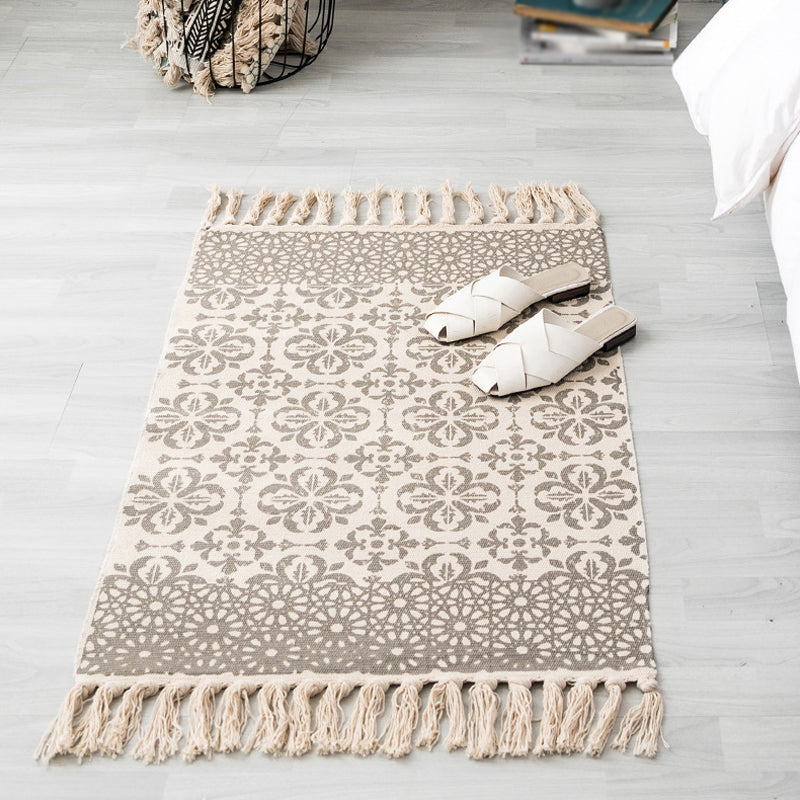 Vintage Tribal Muster Teppich Multikolor Bohemian Teppich Baumwolltierfreundlicher Waschablen nicht rutschfestes Fläche Teppich für Schlafzimmer