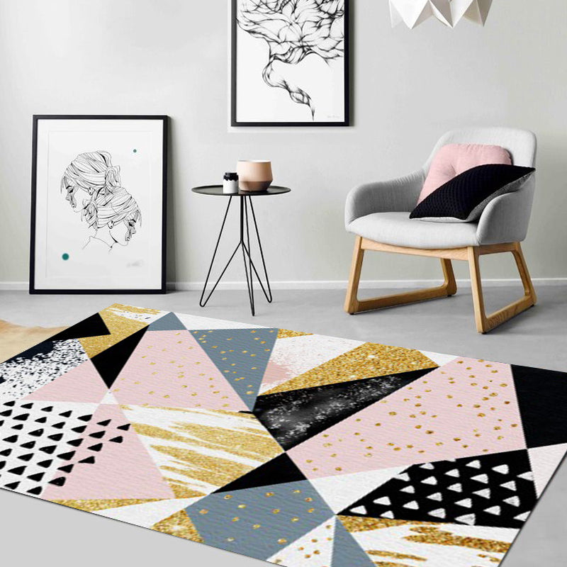 Multi-kleuren geometrisch vloerkleed met marmeren oppervlak polypropyleen modern tapijt antislip achterste tapijt voor decoratie