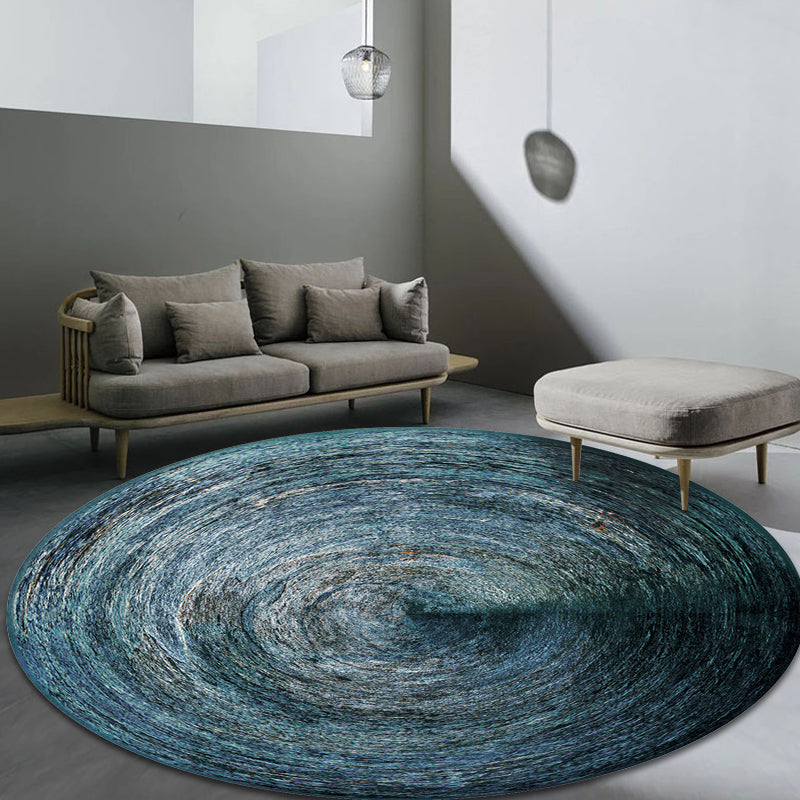 Green Abstract Rug Polyester Modernist Rug Washable Anti-Slip Backing Carpet for Bedroom