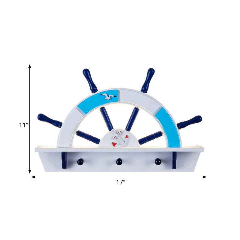 Light a muro di mezzo russa di semi-rudder lampada da parete in stile nautico in blu cielo blu cielo