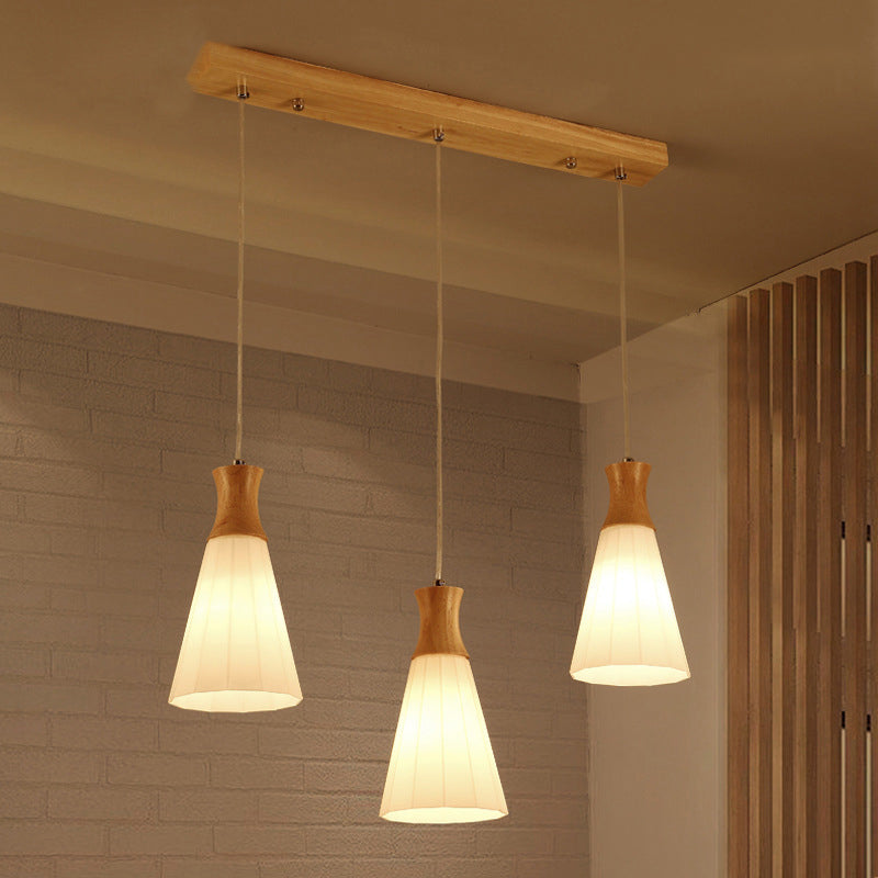 Milk Glass Coolie Hanging Light Nordic Style Suspension Light in White for Cloth Shop Restaurant