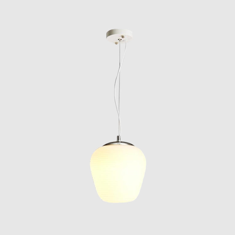 Nordic Stylish Pendant Light 1 Light Opal Glass Suspension Light in White for Office Kitchen Island