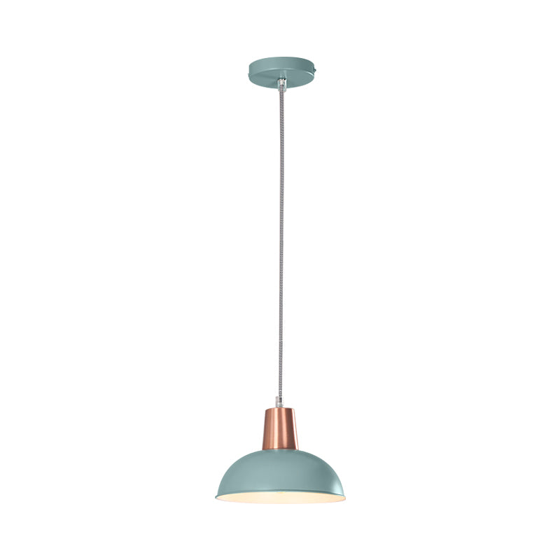 Luz de colgante de tono de domo de metal una luz de suspensión loft de macarrón ligero para escalera de cocina