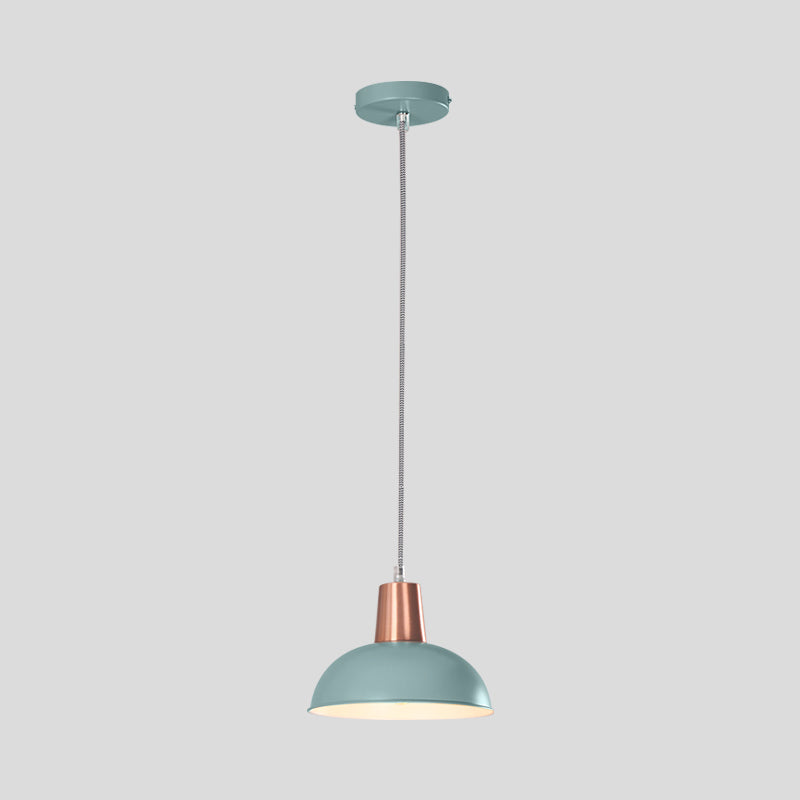 Luz de colgante de tono de domo de metal una luz de suspensión loft de macarrón ligero para escalera de cocina