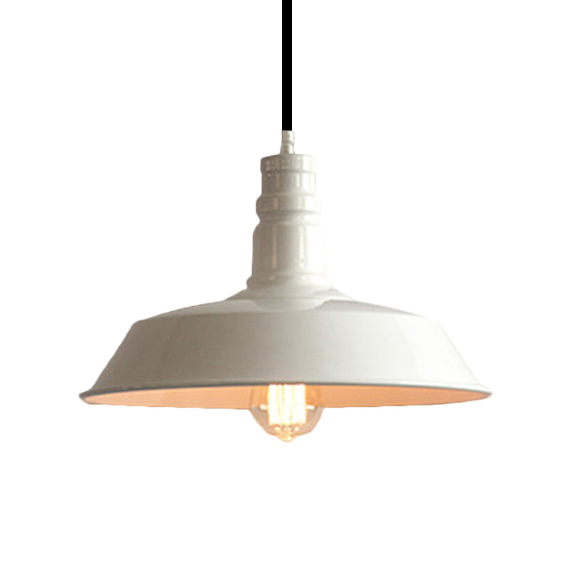 Tavolo da pranzo fienile lampada appesa alla lampada vintage metallo elegante 1 lampada bianca a soffitto bianco, diametro da 10 "/14"