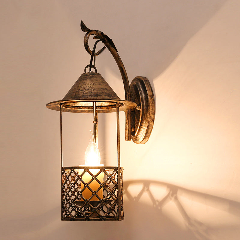 1 HEAD LANTERN SCONCE LUMIÈRE AVEC LA LAMPE DE MONNEMENTS MOUR MELLEMENT METAL METAL METAL STOCHESS sans flamme pour restaurant