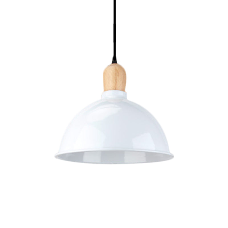 Kuppel Schatten Metallic Hanging Light Retro Style 1 Kopf Esstisch Deckenanhänger -Anhänger in Schwarz/Weiß