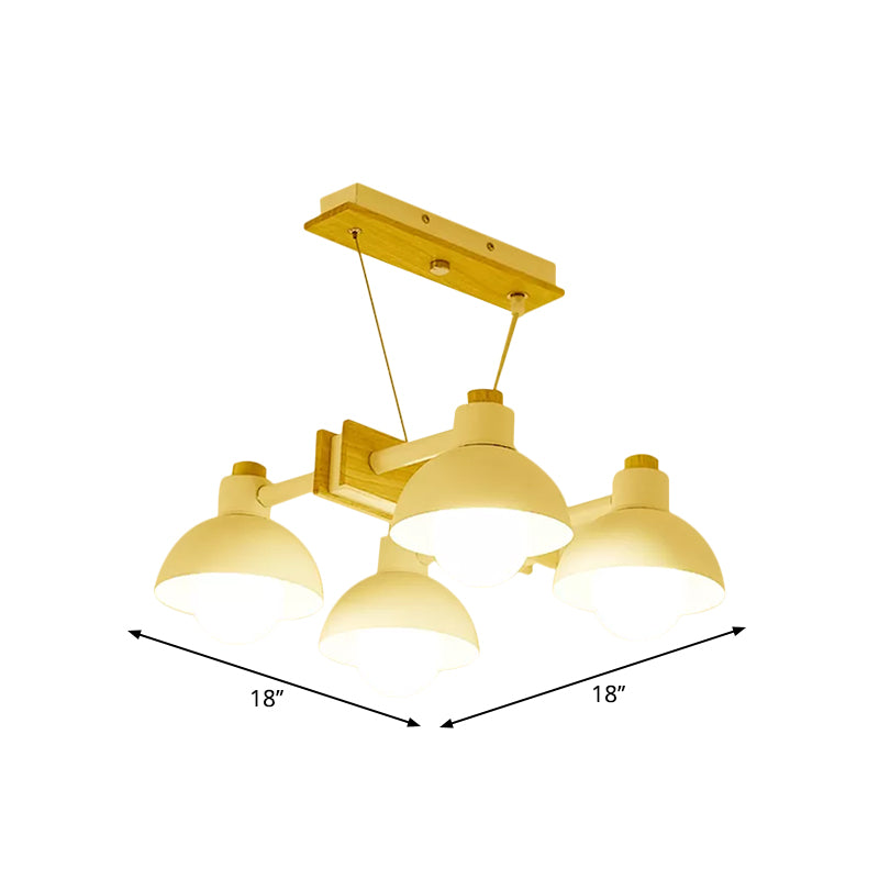 4/6 luces de tono de domo lineal lámpara lineal isla de metal nórdica iluminación en blanco