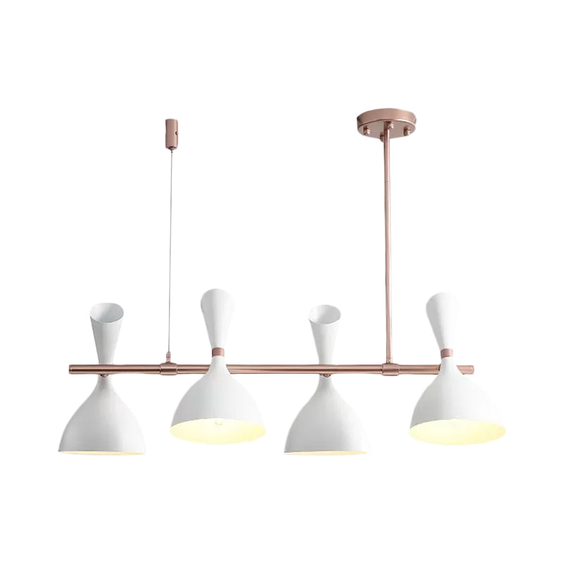 Corna di corno metallico Isola Light Dining Room 4/6 Luci lampadario a sospeso nordico in nero/bianco