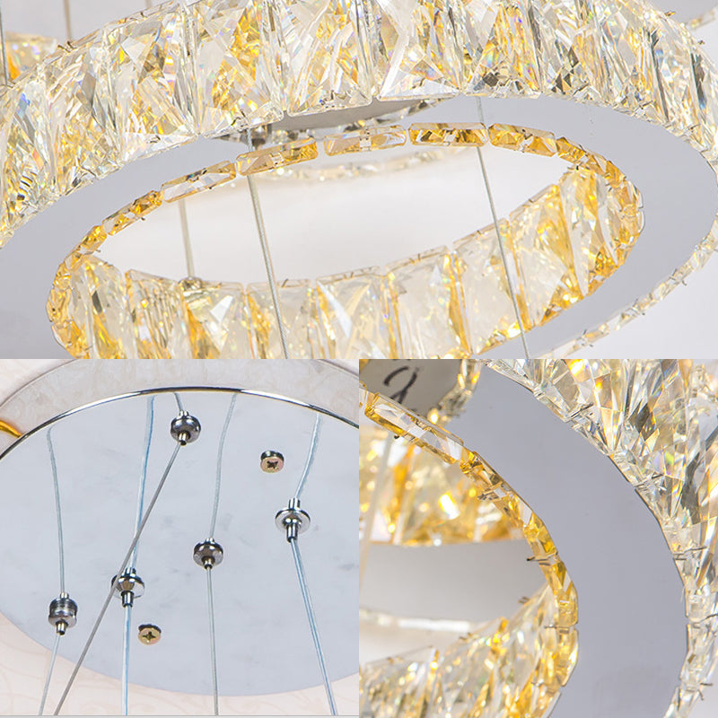 Crystal Block 3 Tiers Lamera lampadina Light Contemporary Gold Appedfiling Lampada in luce calda/bianca per l'isola della cucina