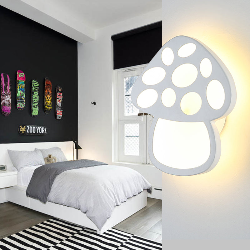 Kinderen slanke champignon muur licht acryl witte led wandlamp voor foyer badkamer