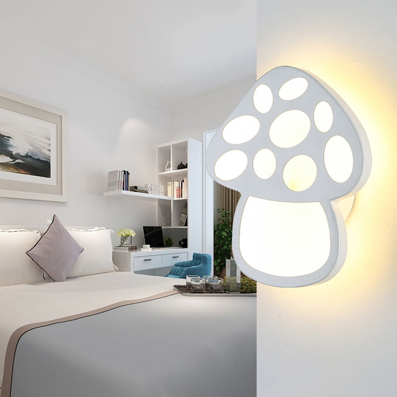 Kinderen slanke champignon muur licht acryl witte led wandlamp voor foyer badkamer