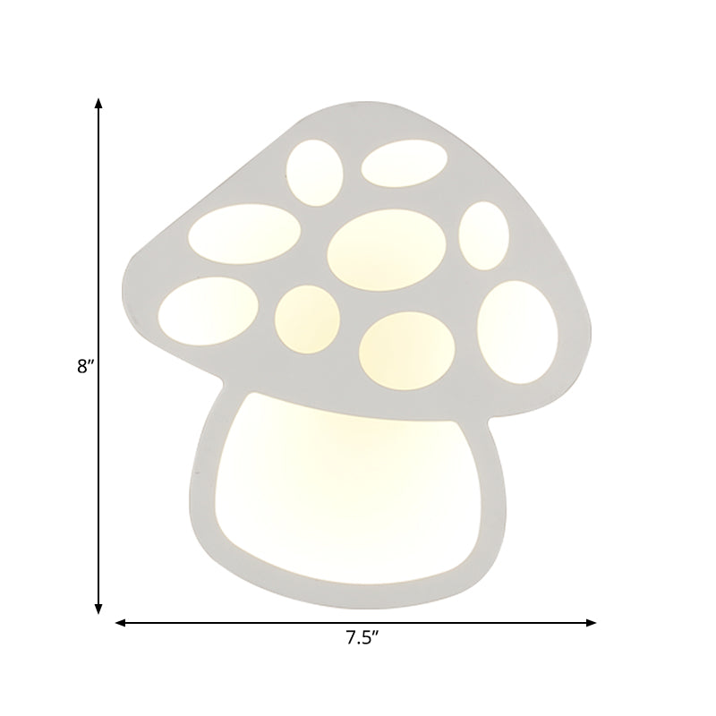 Kinderen slanke champignon muur licht acryl witte led wandlamp voor foyer badkamer