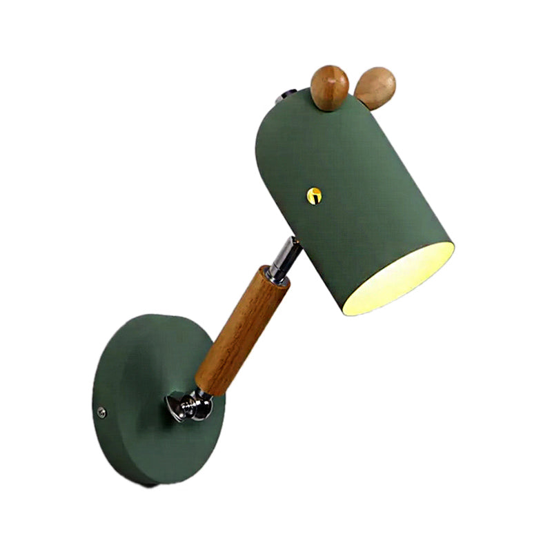 Metal Trojan Shape Wall Light 1 Head Nordic Stylish Wall Lamp in Green for Study Room