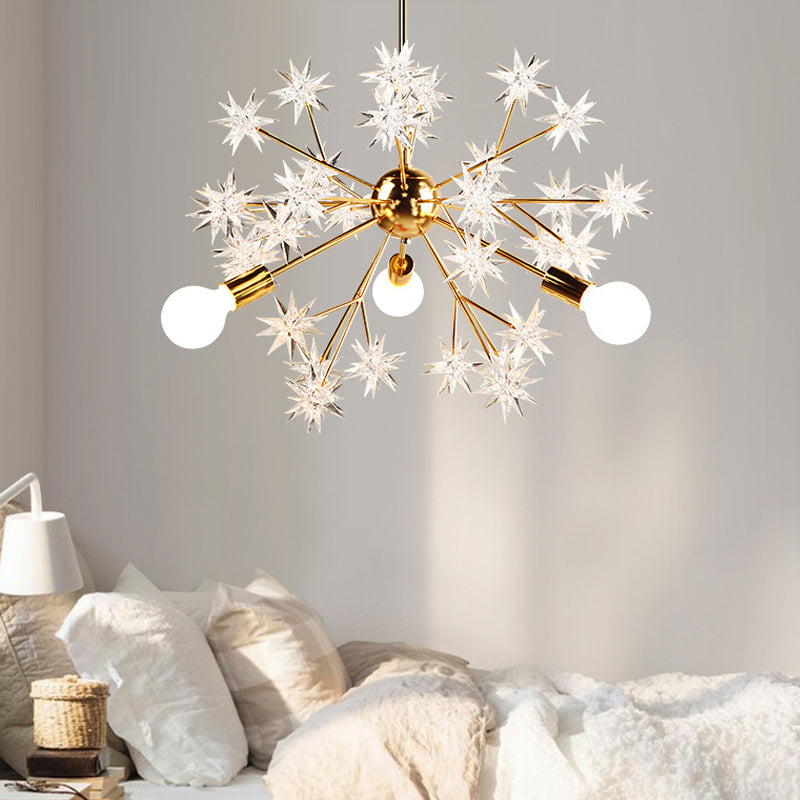 Candelier contemporáneo Candelier Luz Led de cristal Led colgante de techo en oro