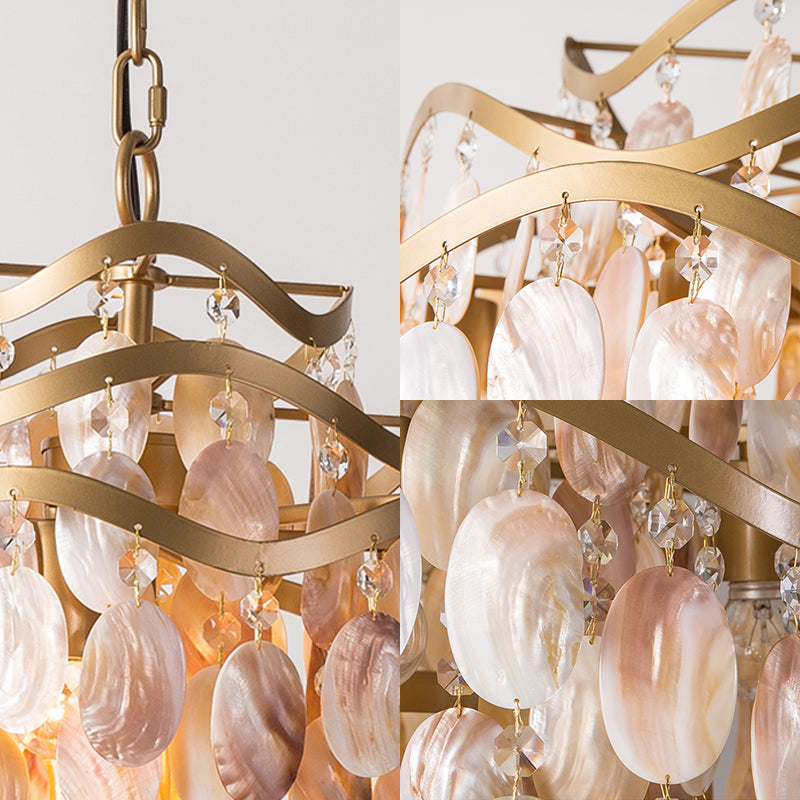 Contemporary Globe Acrylic Chandelier Light Multi-Head Ceiling Pendant with Crystal Shell