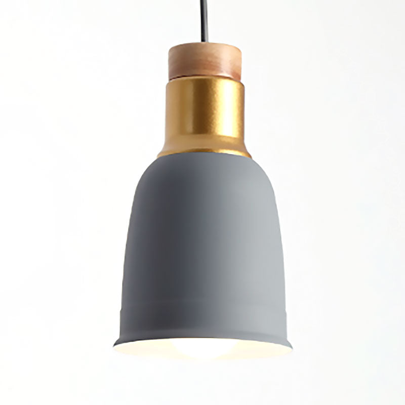 Bell Hanging Lighting Nordic Metal 1 Light Black/Grey/White Pendant Ceiling Light
