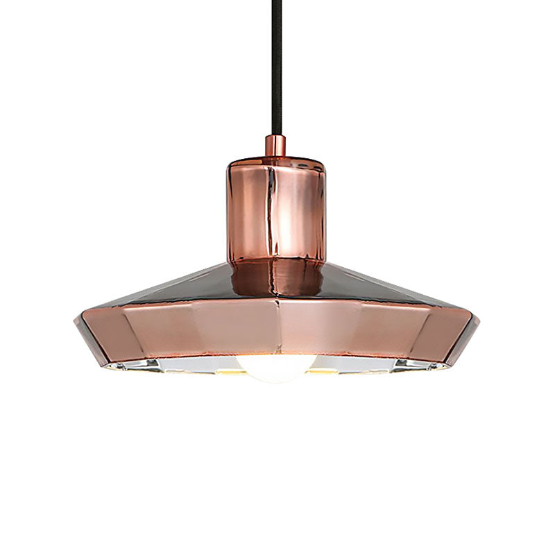 Luz de mini colgante de oro rosa sobre el mostrador de la barra 1 Lámpara de techo de metal ligero después de