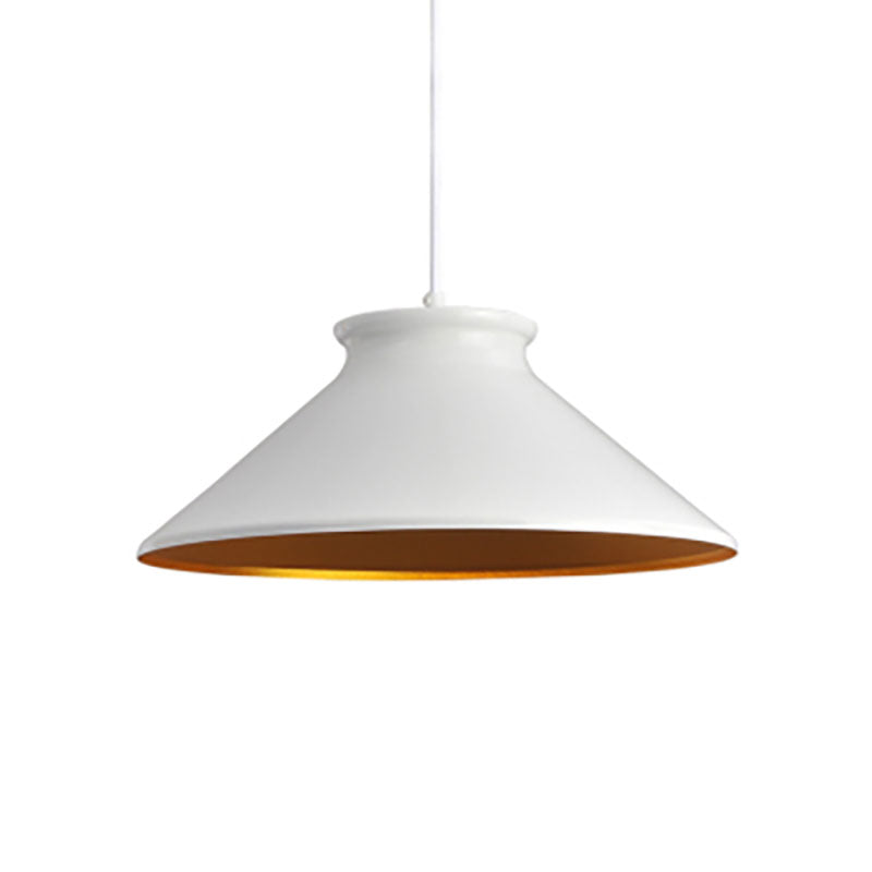 Lucina colgante cónica en negro/negro Costeo de techo de metal moderno para comedor para comedor