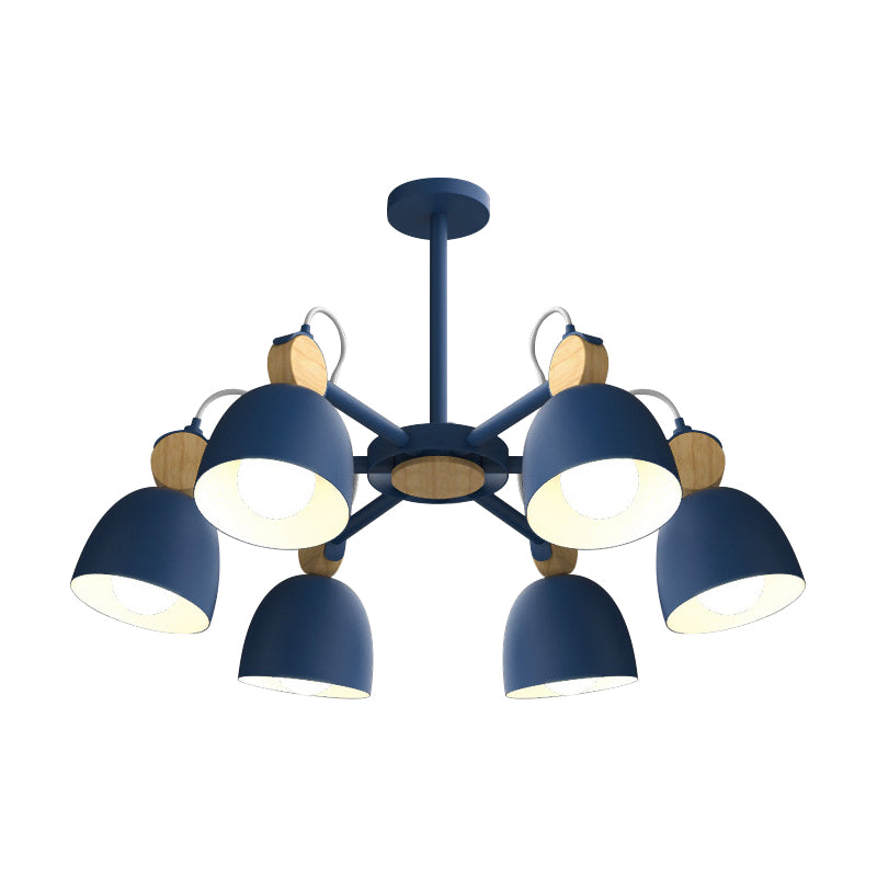 Modern Stylish Dome Chandelier Rotatable Metallic Hanging Light for Hotel Bedroom