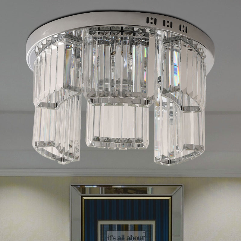 18 "/23.5" W Jagged Block Flush Mount Lamp eigentijds 6/9-Licht helder kristallen slaapkamer plafondlicht
