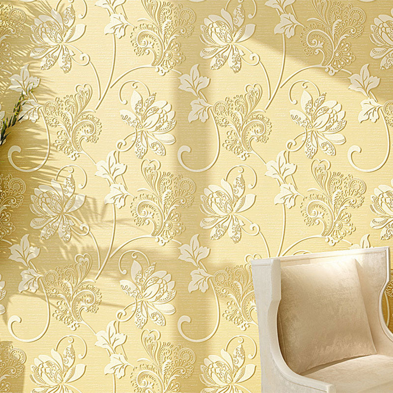 American Countryside Blossom Wallpaper in Beige Living Room Wallpaper, 20.5-inch x 33-foot