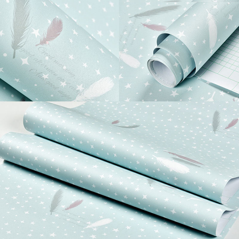 Cartoon Pattern Wall Covering in Pink and Blue Boy's or Girl's Bedroom Wallpaper Roll, 64.6 sq ft.