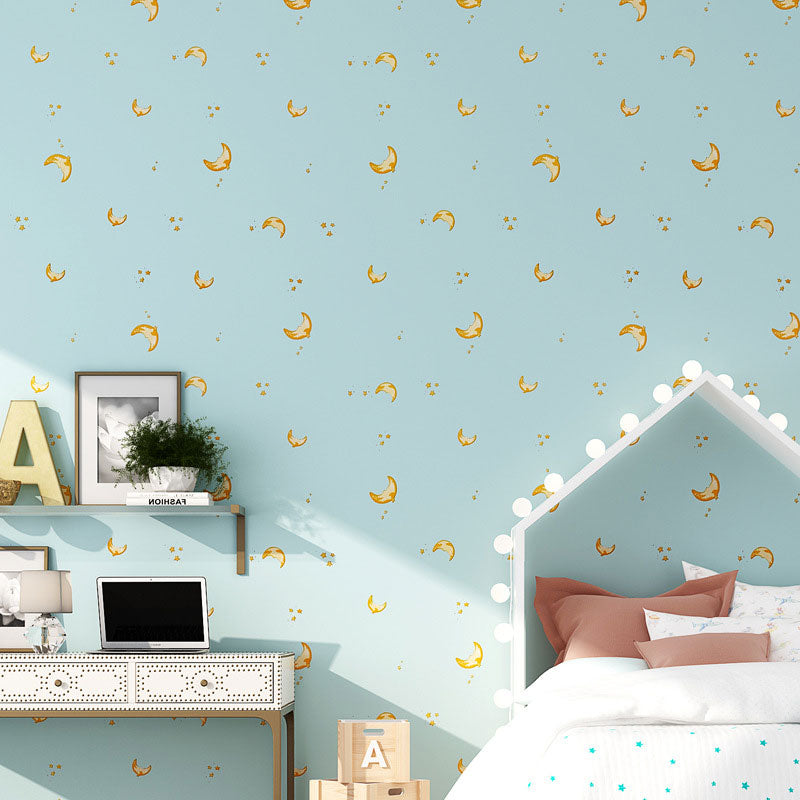 Cartoon Pattern Wall Covering in Pink and Blue Boy's or Girl's Bedroom Wallpaper Roll, 64.6 sq ft.