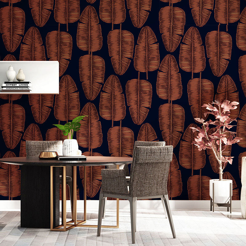 Simple Banana Leaves Wallpaper Roll for Coffee Shop Decor, Neutral Color, 57.1 sq ft.